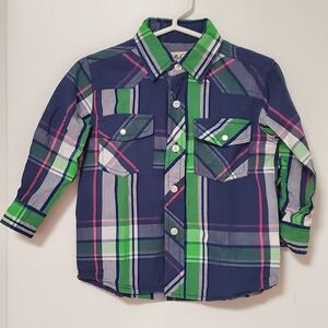 PD&C Plaid Kids Long Sleeve Shirt Size 3T